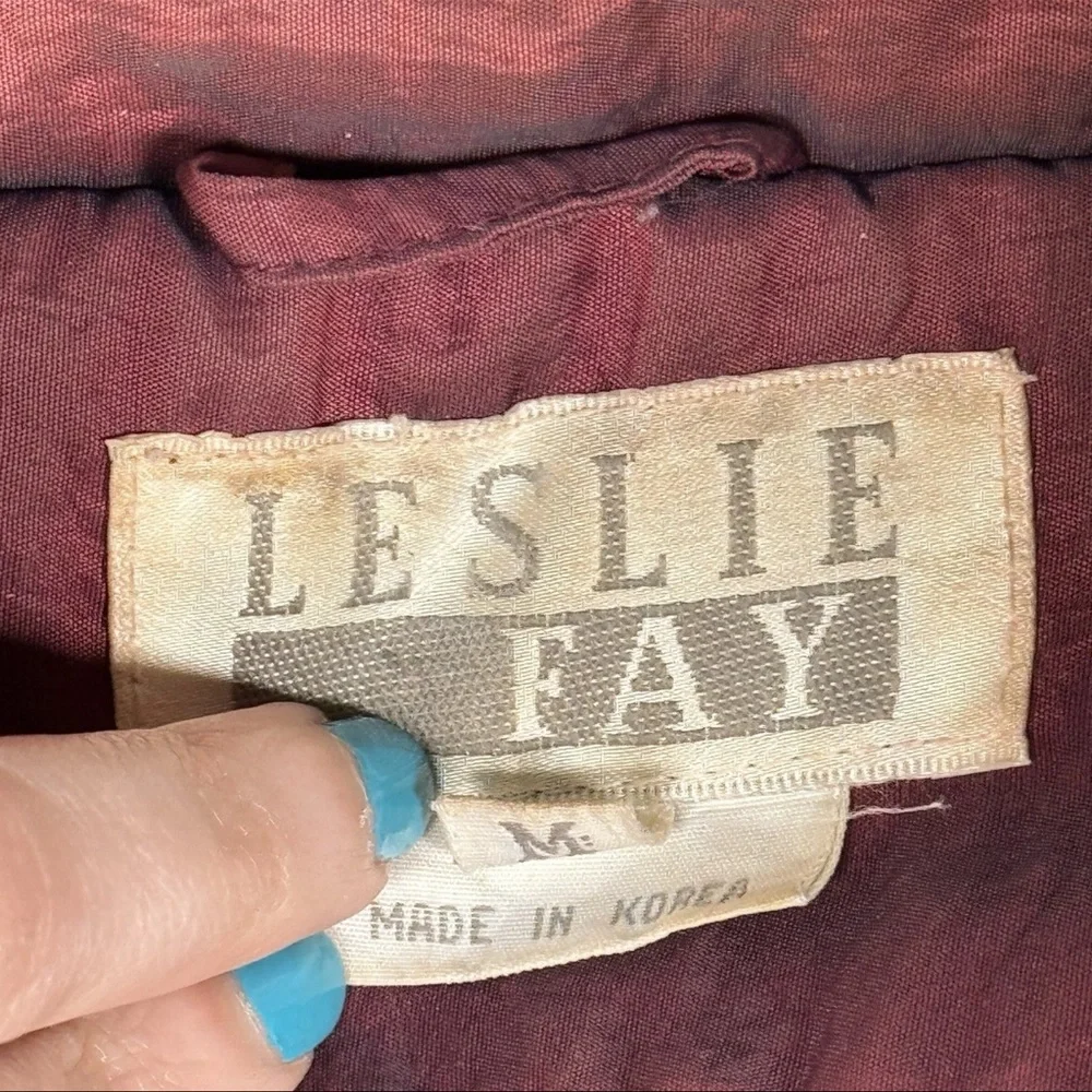 VTG Leslie Fay Purple Down/Feather Parka Coat Heavy Puffer‎ Winter Snow Ski M